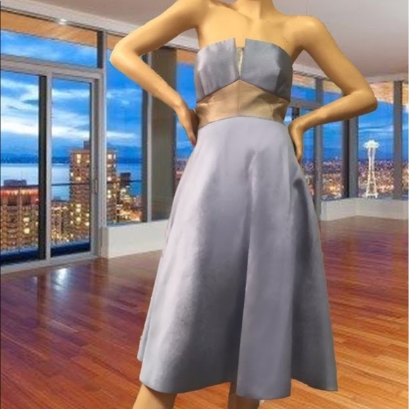 Luly Yang Couture Strapless Silk Full Skirt Dress - Picture 4 of 8